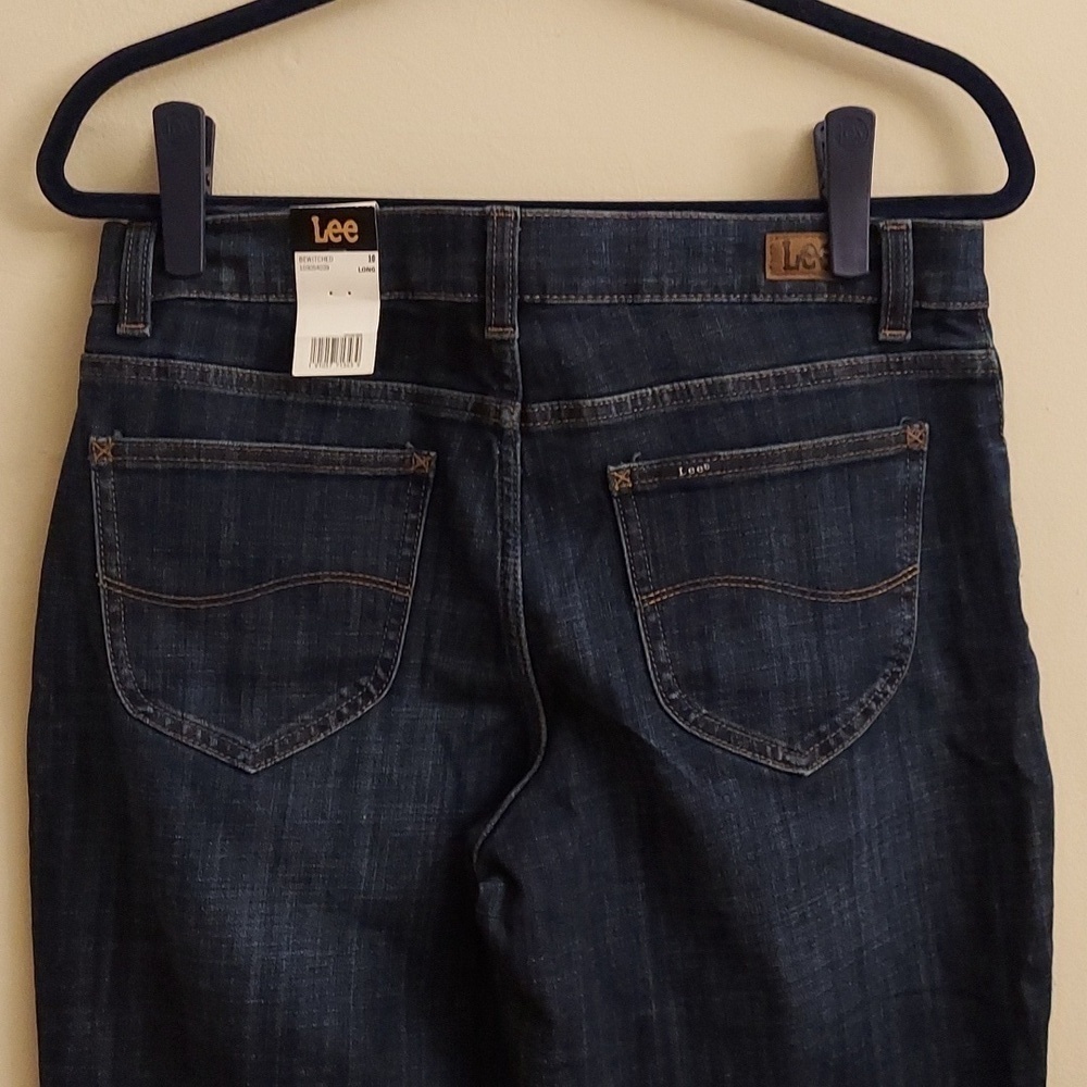 LEE Relaxed Fit Straight Leg Mid Rise Dark Wash Jeans 10L NWT - Picture 11 of 14